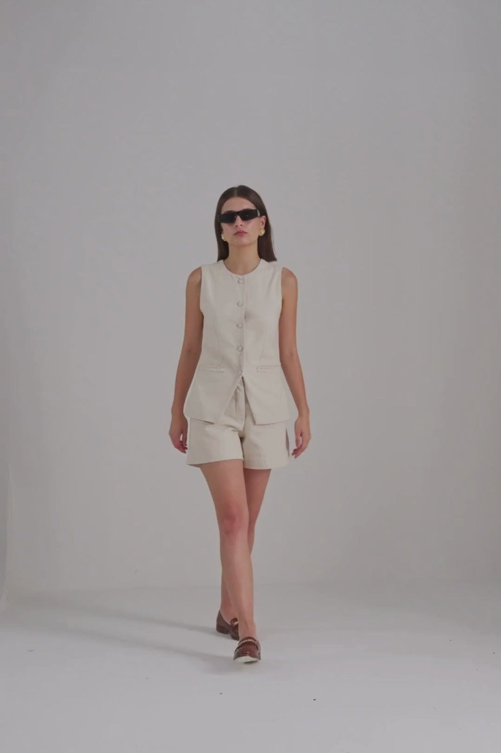 Cotton Tweed Shorts in Cream - Luxe Finds Boutique